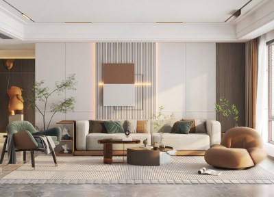 现代家居客厅3D模型下载